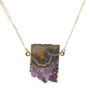 Amethyst Horizontal Slice Necklace