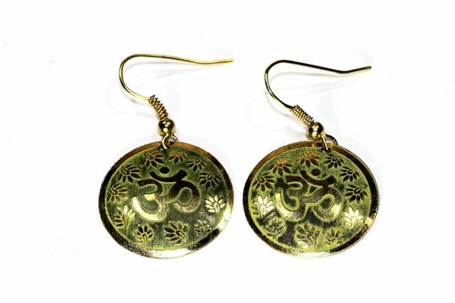 Lotus Petals & Om Yoga Earrings