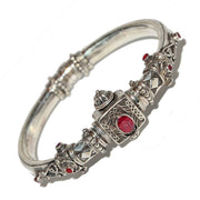 Raw Ruby Hinged Bangle with Barrel