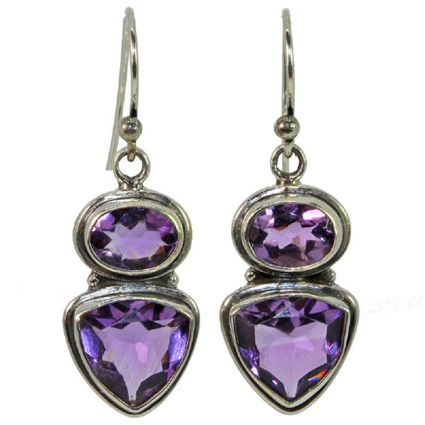 Trillion Amethyst Earrings