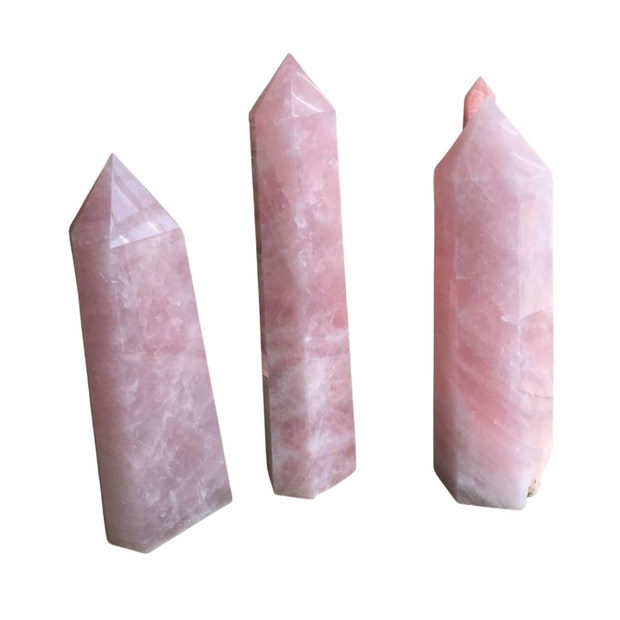 Large Natural Rose Quartz Crystal Tower