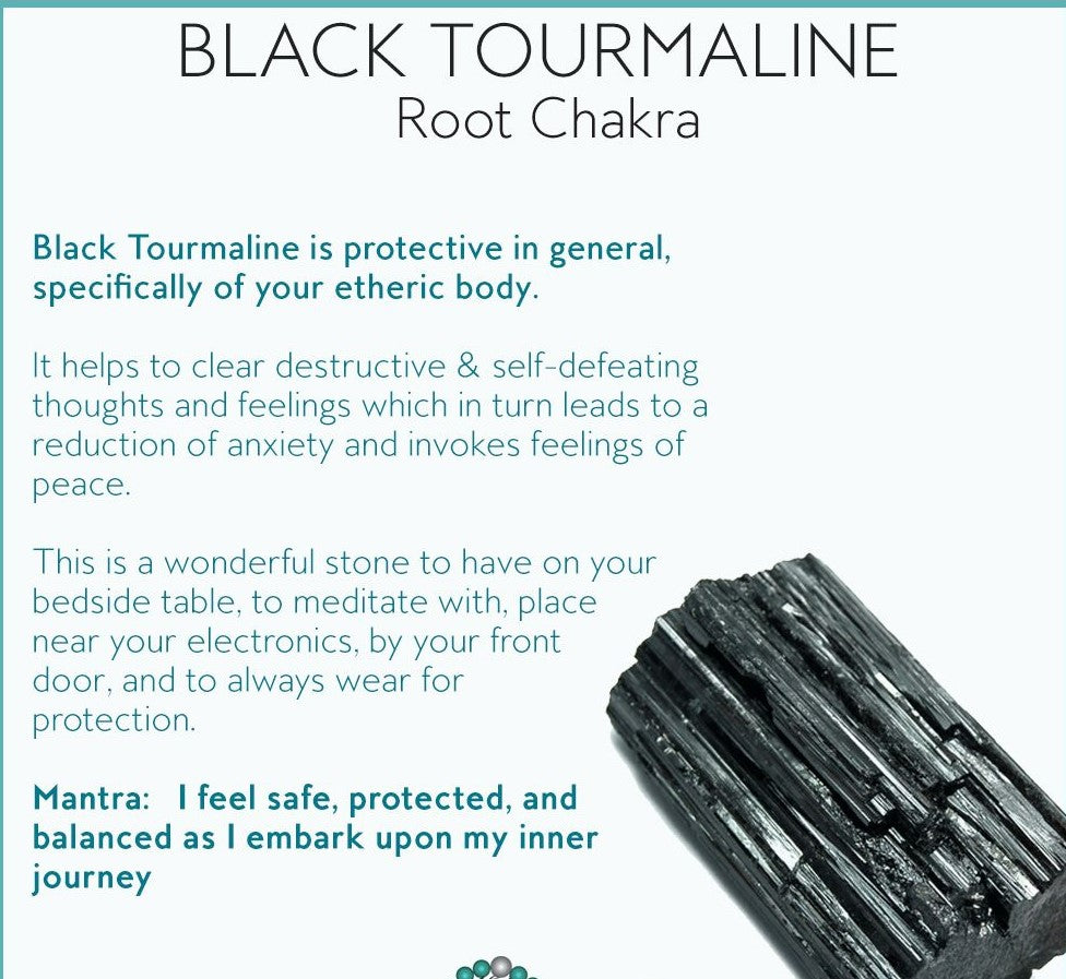 Black Tourmaline Quartz Stackable Bracelet