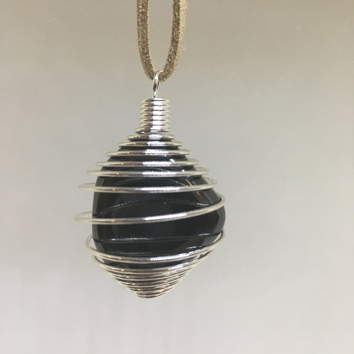 Wire Wrapped Tumbled Pendant