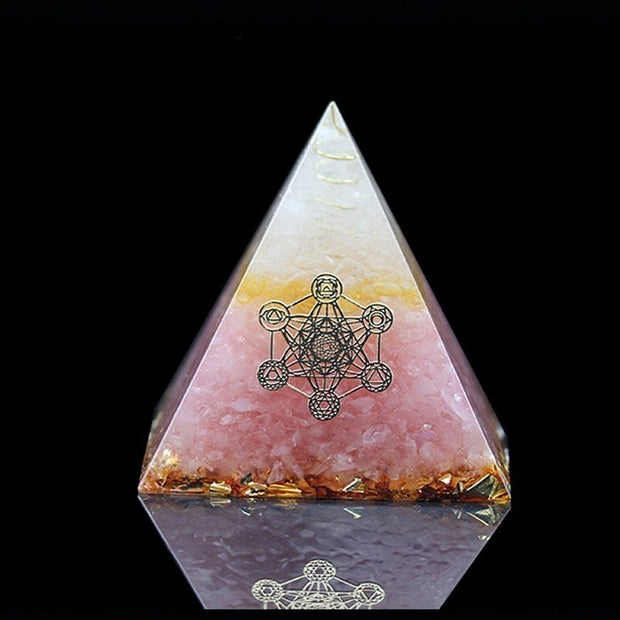 Orgonite Pink Crystal Pyramid