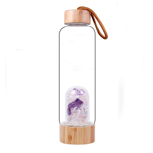 Natural Mixed Crystal Healing Water Bottle