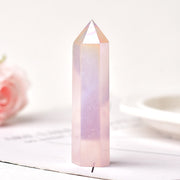Aura Rose Quartz Crystal Healing Wand