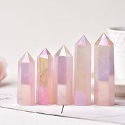 Aura Rose Quartz Crystal Healing Wand