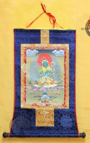 Tibetan Thanga Scroll Satin Painting