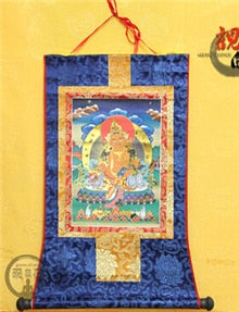 Tibetan Thanga Scroll Satin Painting