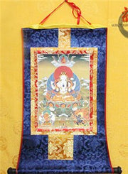 Tibetan Thanga Scroll Satin Painting