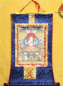 Tibetan Thanga Scroll Satin Painting